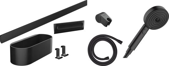 Hansgrohe WallStoris Dusch-Accessoires-Set schwarz matt