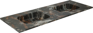 Balmani Tablo Arcato dubbele wastafel Portoro Gold marmer 150 x 55 cm