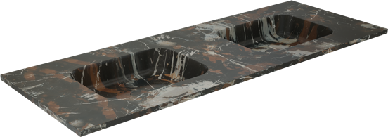 Balmani Tablo Arcato double vasque marbre Portoro Gold 150 x 55 cm