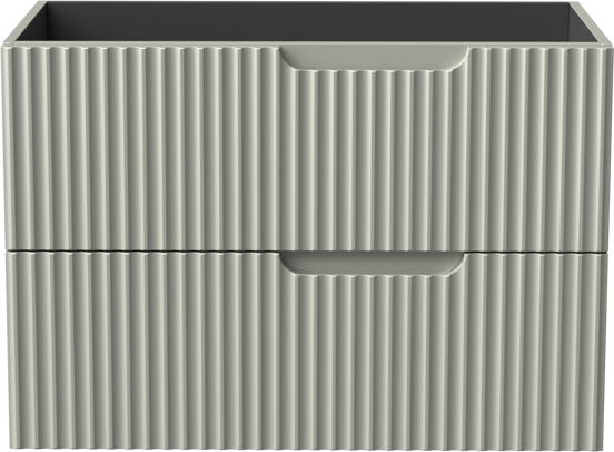 Linie Ribbo zwevende wastafelonderkast 80 x 46 cm greige 2 lades