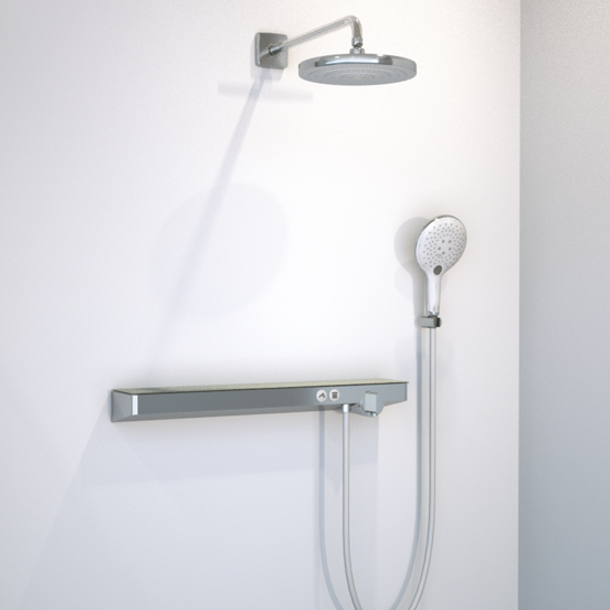 Hansgrohe Raindance Select S 300 ronde regendouchekop met muursteun 30 cm glanzend chroom