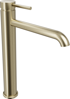 Blaufoss Round verhoogde wastafelkraan Brushed Champagne Gold