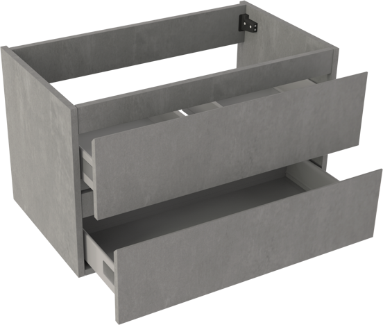 Storke Delta zwevende wastafelonderkast 80 x 48 cm beton donkergrijs 2 lades