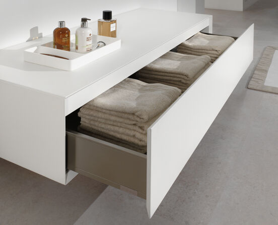 Balmani Spazio plateau à cosmétiques blanc Solid Surface 32 x 22 cm