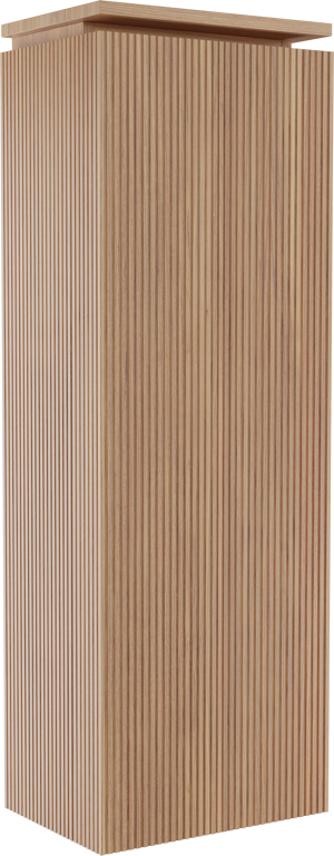 Balmani Eclips hängender Hochschrank Rechts Teak 44 x 32 x 130 cm, Vert. Sym. Rippe