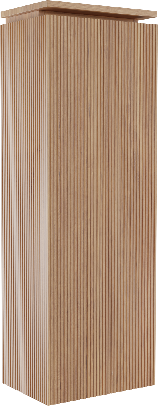 Balmani Eclips hängender Hochschrank Rechts Teak 44 x 32 x 130 cm, Vert. Sym. Rippe