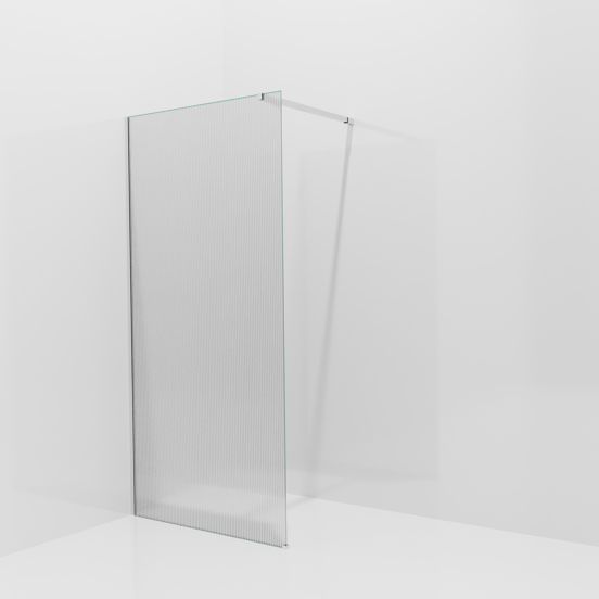 Balmani Modular douche à l'italienne: 100 x 200 cm, Ribs, avec coating, Profil Chrome brillant