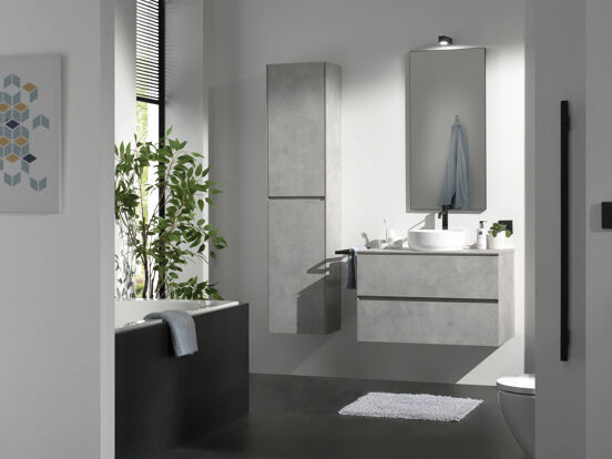 Storke Edge zwevende badkamerkast beton zilvergrijs 40 x 30 x 170 cm