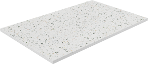 Balmani Impress douchebak 140 x 90 cm composietmarmer mat wit/zwart terrazzo rock structuur