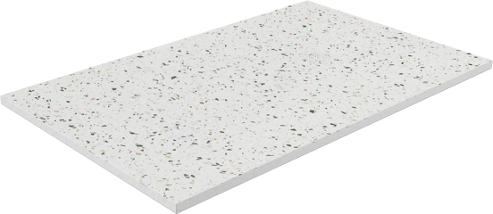 Balmani Impress douchebak 140 x 90 cm composietmarmer mat wit/zwart terrazzo rock structuur