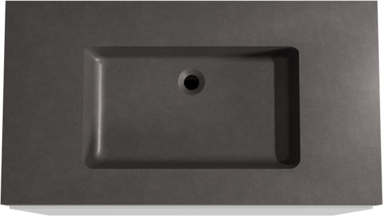 Storke Edge meuble salle de bains à poser 95 x 52 cm blanc mat avec Scuro High plan simple en quartz noir mat