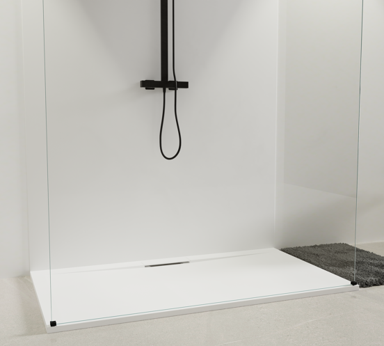 Balmani Dolce Duschwanne: 160 x 90 cm, Solid Surface, Weiß matt