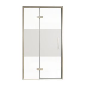 Balmani Senses Design douche draaideur links 120 cm x 210 cm Helder glas met matte strook, Brushed CoolMetal profielen