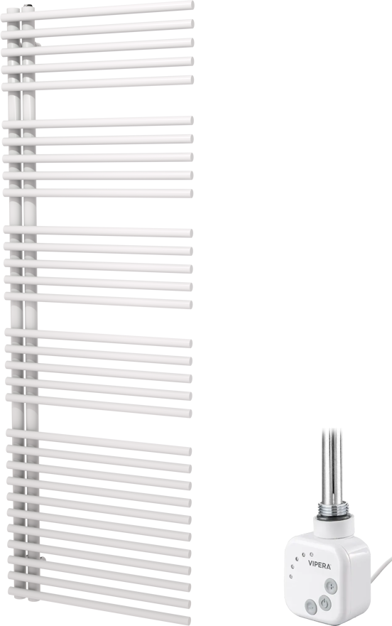 Vipera Nevada sèche-serviettes Simple 60 x 180 cm chauffage électrique blanc brillant raccordement central 800W, résistance incluse