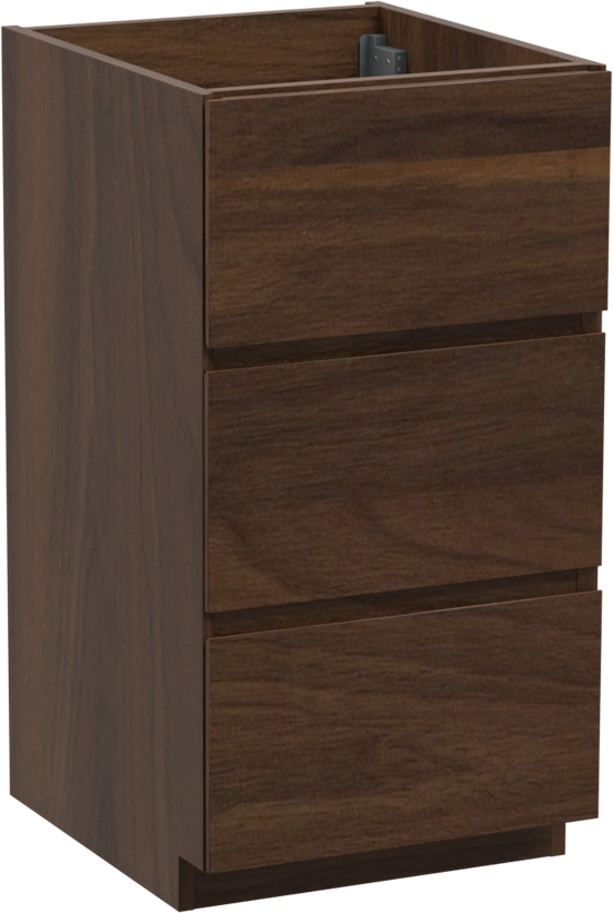 Storke Edge meuble sous-vasque a poser 45 x 52 cm noyer 3 tiroirs