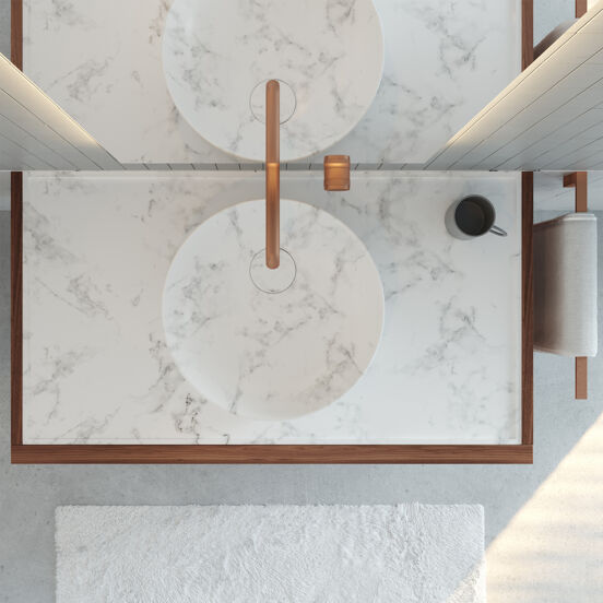 Blaufoss Pavilion inbouw wastafelkraan Brushed Rosegold incl. inbouwelement