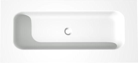 Balmani Tablo Arcato plan simple pour 2 trous de robinet mat Solid Surface 120 x 55 cm, bonde non incluse