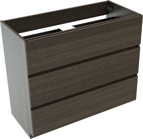 Storke Edge staande wastafelonderkast 100 x 46 cm donkere eik 3 lades