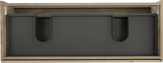 Storke Edge meuble sous-vasque suspendu 120 x 46 cm chêne brut 2 tiroirs 2 découpés de siphon