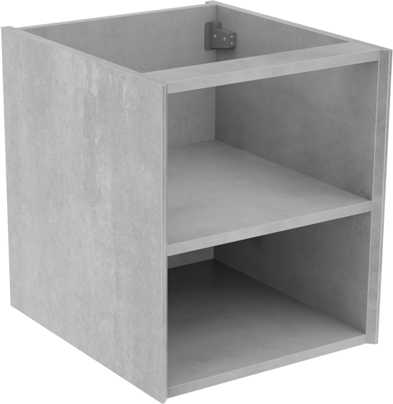 Storke Edge meuble sous-vasque suspendu 45 x 52 cm béton gris argent avec 2 niches