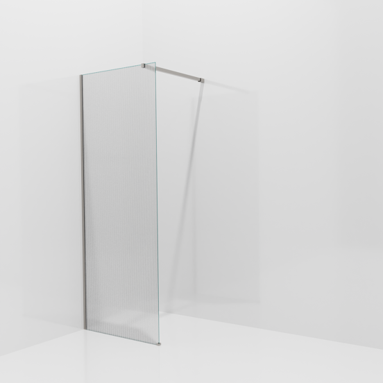 Balmani Modular Walk-In Dusche: 80 x 200 cm, Ribs, inklusive Coating, Profil Brushed Inox