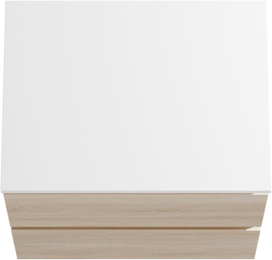 Linie Lado meuble salle de bains suspendu 60 x 46 cm chêne blanc avec Lado tablette simple en marbre composite blanc mat