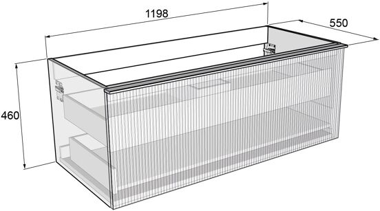 Balmani Forma meuble sous-vasque suspendu 120 x 55 cm noyer Américain 2 tiroirs
