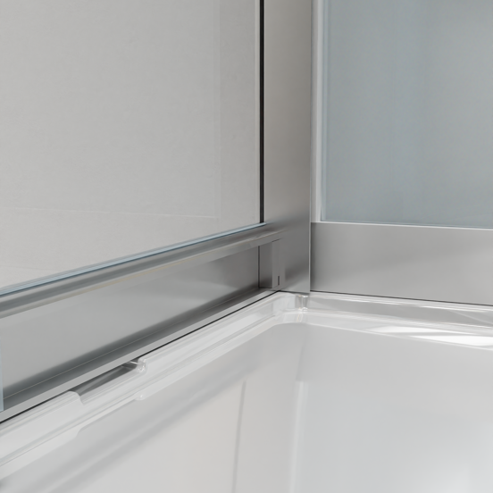 Luca Varess Talan cabine de douche quart de rond avec portes coulissantes 90 x 90 cm verre transparent profil chrome mat