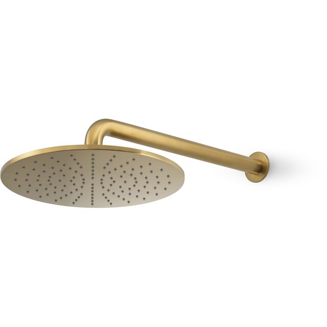 Duschsystem Dusche Unterputz Duscharmatur Regendusche mit Handbrause gold  gebürstet Thermostat CONTOUR ECOLAM