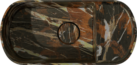 Balmani Livo handenwasser 42 x 20 cm Portoro Gold marmer