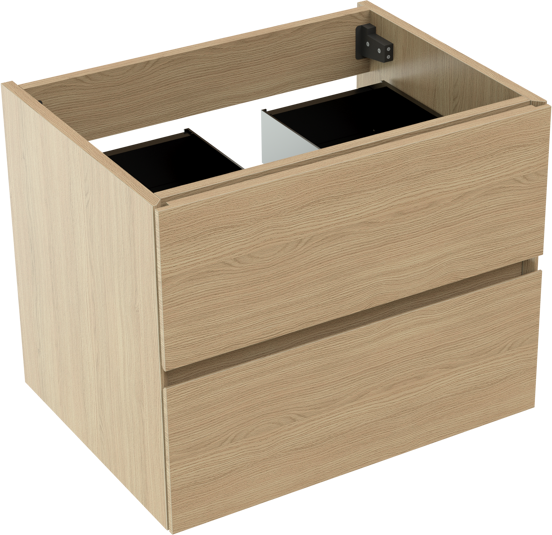 Storke Edge zwevende wastafelonderkast 60 x 46 cm natuur eik 2 lades