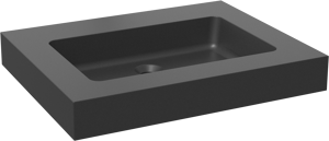 Storke Scuro High enkele wastafel mat kwarts 65 x 52 cm