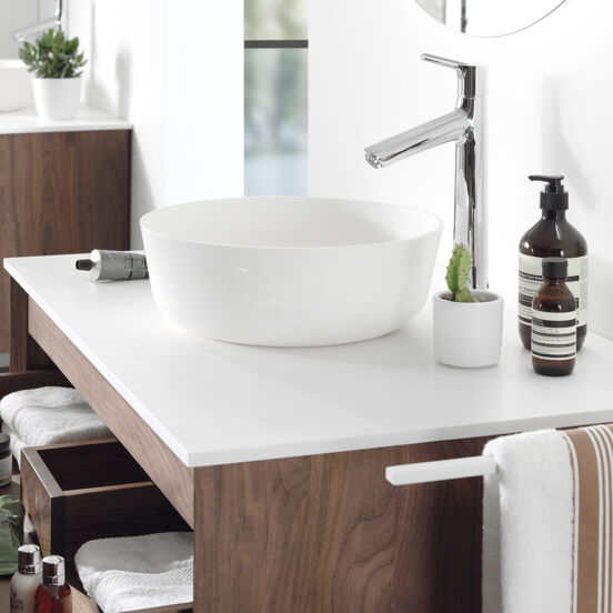 Balmani Zone vasque à poser mat Solid Surface rond Ø 35 cm