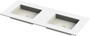Balmani Tablo Stretto dubbele wastafel matte Solid Surface 135 x 55 cm
