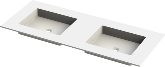 Balmani Tablo Stretto dubbele wastafel matte Solid Surface 135 x 55 cm
