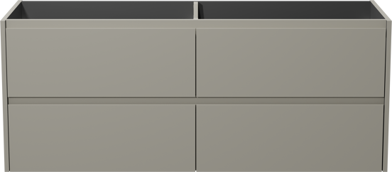 Storke Seda hängender Waschbeckenunterschrank: 150 x 52 cm, Seidengrau, 4 Schubladen