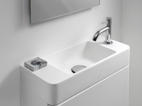 Storke Curvado lave-mains 45 x 18 cm marbre composite brillant