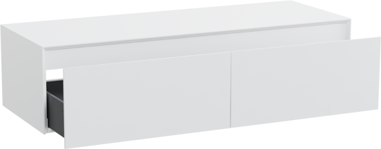 Storke Edge Modulo meuble sous-lavabo suspendu 130 x 48 cm blanc brillant 2 tiroirs