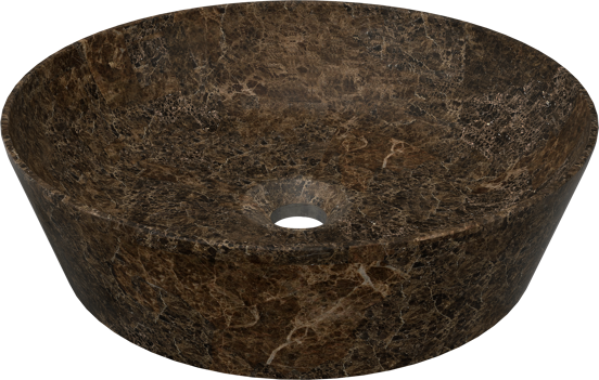 Balmani Still vasque à poser marbre Dark Emperador rond Ø 38 cm