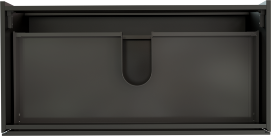 Storke Edge hängender Waschbeckenunterschrank: 105 x 52 cm, Schwarz matt, 2 Schubladen