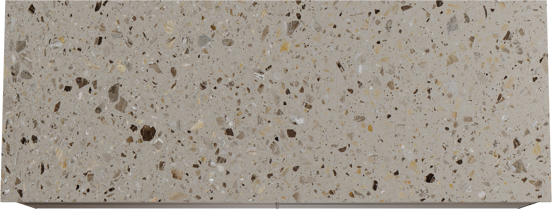 Balmani Mitra hängendes Möbelstück Set: 150 x 55 cm, Amerikanischer Nussbaum, mit Stretto Einzel- oder Doppel Waschtischplatte, Terrazzo in Greige