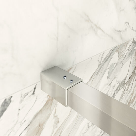 Balmani Modular inloopdouche 180 x 200 cm helder glas met matte strook geborsteld inox profiel