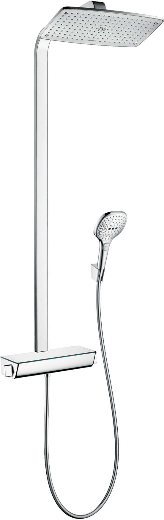 Hansgrohe Raindance Select E 360 colonne de douche de pluie tablette mitigeur thermostatique chrome brillant