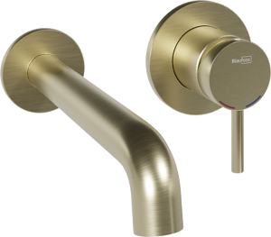 Blaufoss Round inbouw wastafelkraan Brushed Champagne Gold incl. inbouwelement