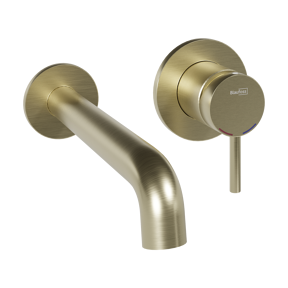 Blaufoss Round robinet de lavabo encastré Brushed Champagne Gold incl élément intégré