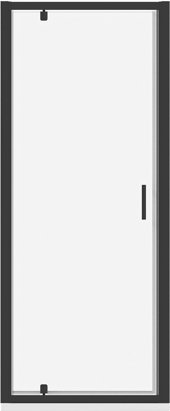 Luca Varess Vidor porte pivotante 80 x 190 cm verre transparent profil noir mat