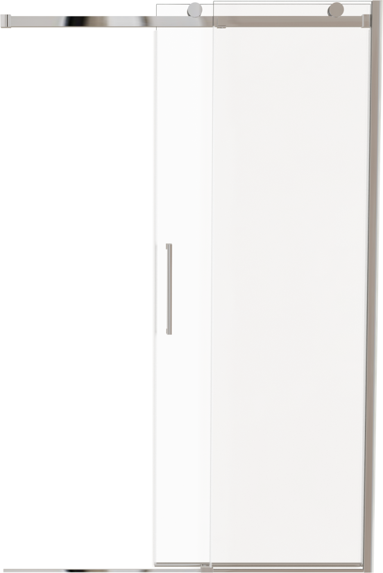 Luca Varess Boltano porte coulissante 130 cm x 200 cm verre transparent chrome profil