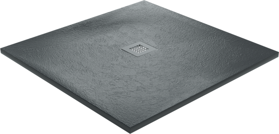 Balmani Vega receveur de douche 90 x 90 cm marbre composite gris graphite texture ardoise