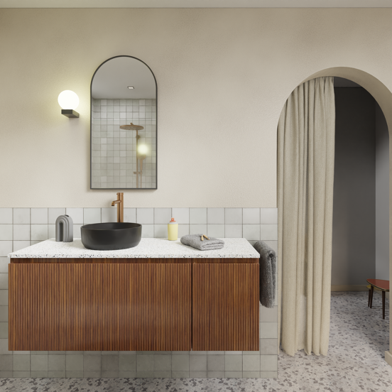 Storke Tavola tablette simple ou double blanc/noir terrazzo mat 130 x 52 cm