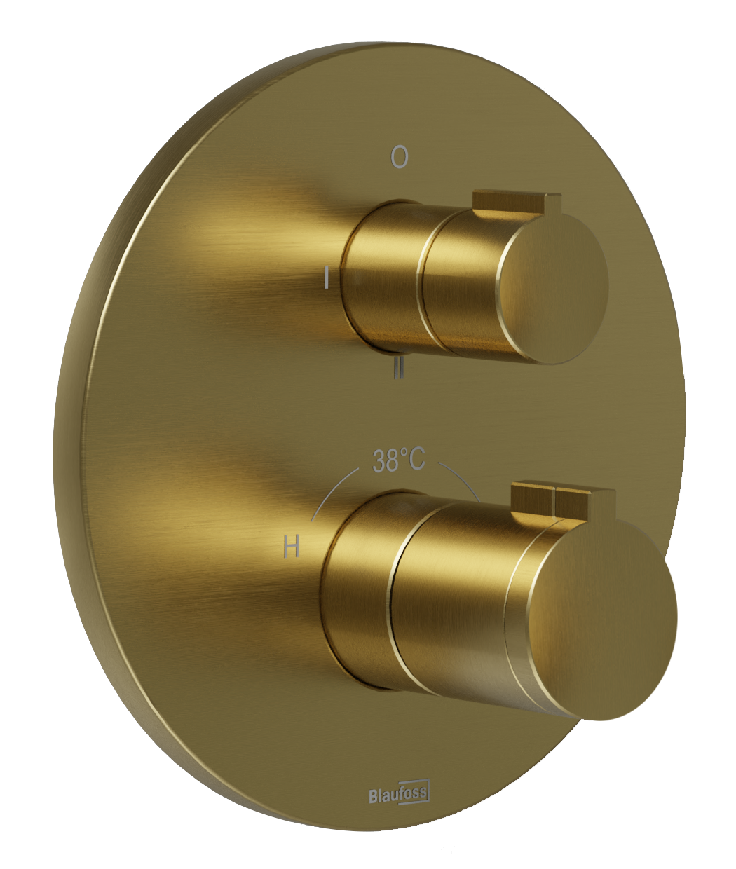 Blaufoss Smartbox Round thermostatische inbouw douchekraan 2 functies Brushed Gold